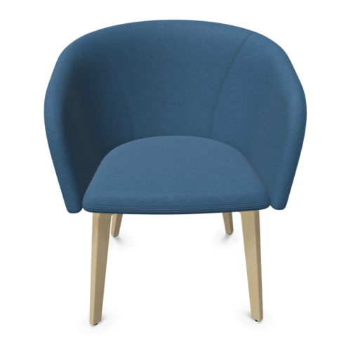 Кресло Naudu, 4L LGW, 670х580х770 мм, основа бук натурален цвят, дамаска Era(1)CSE42, синя 1