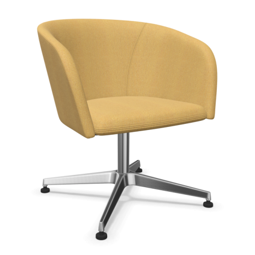 Кресло Naudu, с колелца, 685х590х780 мм, база алуминий, цвят кашмир, дамаска Era (1) CSE 31, горчица 1