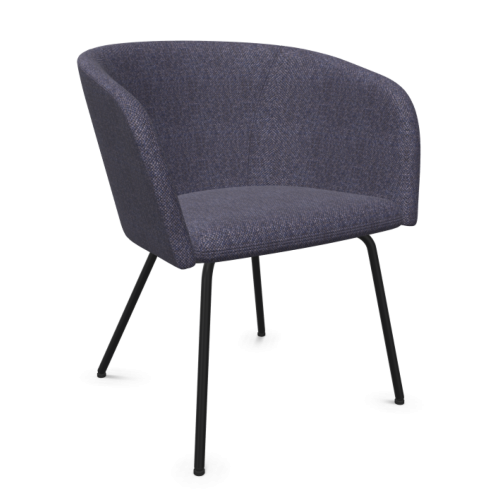 Кресло Naudu, SFSX-ROD, 670х600х770 мм, черна метална основа, дамаска Moulin-Fr(3) MU47, сиви шисти 1