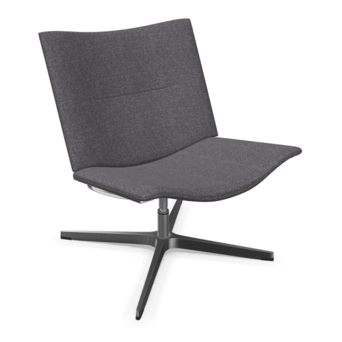 Кресло Sivu, 4S, 805х805х780 мм, метална основа алуминий, дамаска Moulin-Fr(3)MU52, сив гранит 1