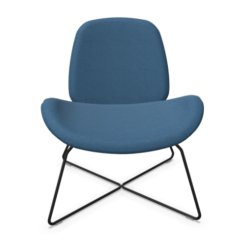 Кресло Tilkka, CFSX-ROD, 680х720х765 мм, черна метална основа, дамаска дамаска Era(1)CSE42, синя 1