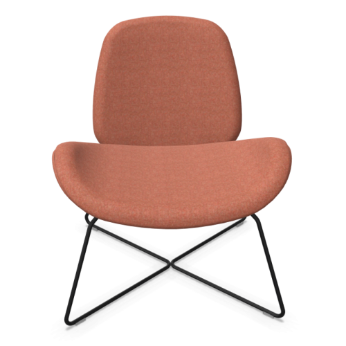 Кресло Tilkka, CFSX-ROD, 680х720х765мм, черна метална база, дамаска Synergy4)LDS73, перлено оранжево 1