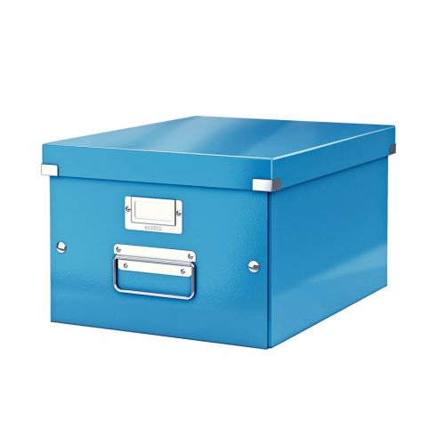 Кутия с дръжки LEITZ WOW Click&amp;Store, 281х200х370 мм, РР ламиниран картон, синя — Joya.bg 1
