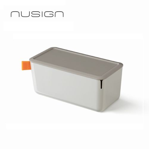 Кутия за съхранение Deli Nusign ENS130-1, с капак, 1.1 л, 212х105х93.5 мм, сива 1