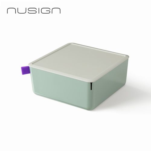 Кутия за съхранение Deli Nusign ENS130-2, с капак, 2.4 л, 212х212х93.5 мм, зелена 1