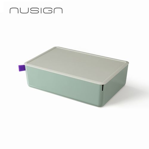 Кутия за съхранение Deli Nusign ENS130-3, с капак, 3.6 л, 317х212х93.5 мм, зелена 1