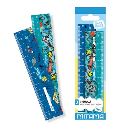 Линии 15 см MITAMA Good Vibes, за момче, опаковка 2 бр. 1