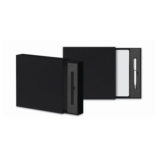 Луксозна кутия за подаръци Lastva Black A5 луксозна текстура, място за химикал, черна — Joya.bg