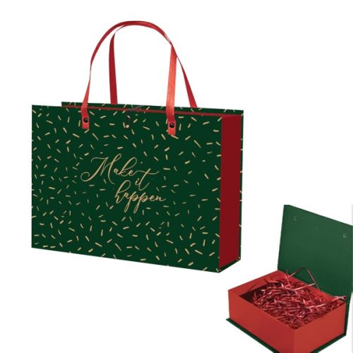 Луксозна кутия за подаръци преносима LASTVA Noel, с дръжки, 330x240x95 мм — Joya.bg