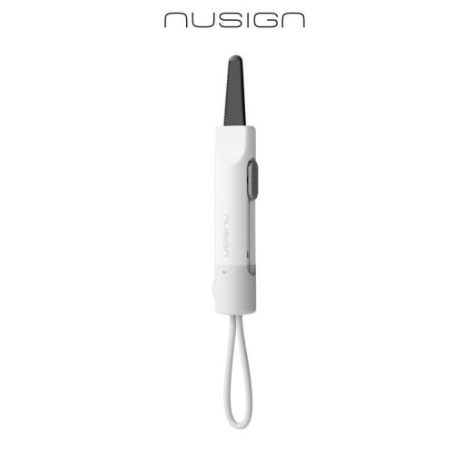 Макетен нож Nusign Classic ENS066, за пратки, 135х20мм, черно назъбено острие, самоприбиращо се, бял 1 - Joya.bg Макетен нож Nusign Classic ENS066, за пратки, 135х20мм, черно назъбено острие, самоприбиращо се, бял 1