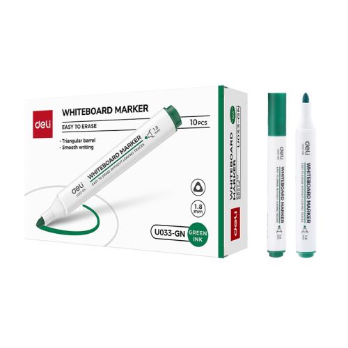 Маркер за бяла дъска Deli EU033-GN, объл връх 1.8 мм, зелен 1
