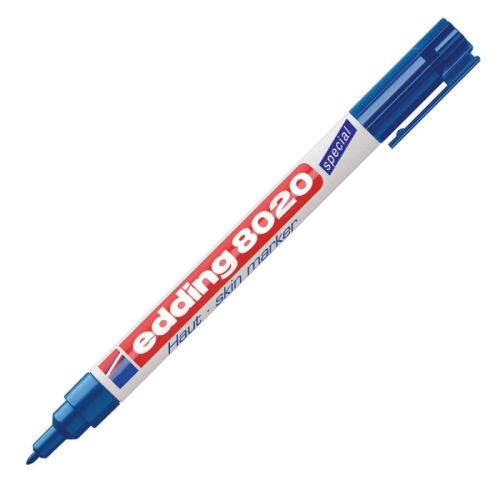 Маркер за кожа edding 8020, объл връх 1 мм, син — Joya.bg 1