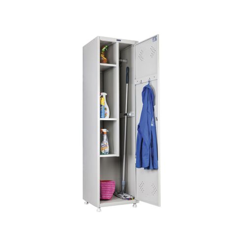 Метален гардероб Практик LS11-50, единичен с 3 рафта и лост, 1830x500x500 мм — Joya.bg