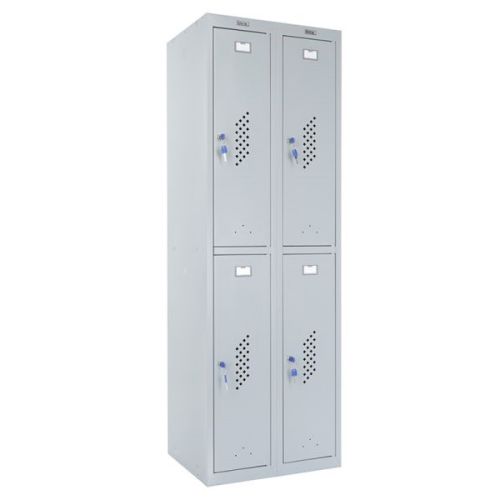Метален гардероб Практик ML 12-40 с 2 х 2 врати във височина, 1830x600x500мм