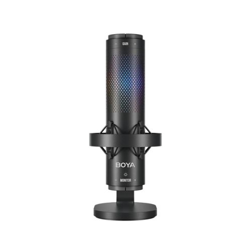 Микрофон Boya K9, настолен, за подкасти, с подсветка, аудио жак 3.5 мм/USB-C, черен 1
