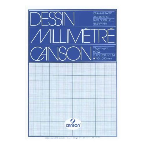 Милиметрова хартия Canson, A3, офсет 90 г, Buff print (бежова), блок 50 л. 1