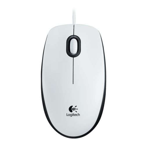 Мишка Logitech M100, USB, кабел 1.8 м, 1000 dpi, 3 бутона, бяла 1
