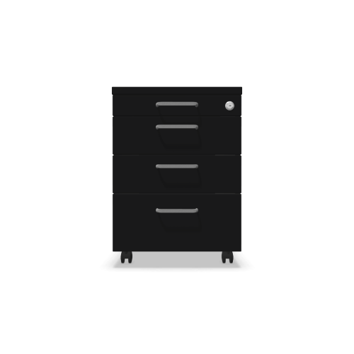 Мобилен контейнер с четири чекмеджета Easy Space 3D PD, 430х600х600мм, ПДЧ 18 мм, черен 1