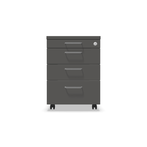 Мобилен контейнер с четири чекмеджета Easy Space 3D PD, 430х600х600мм, ПДЧ 18 мм, тъмносив 1