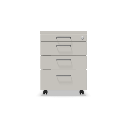 Мобилен контейнер с четири чекмеджета Easy Space 3D PD, 430х800х600мм, ПДЧ 18 мм, светлосив 1