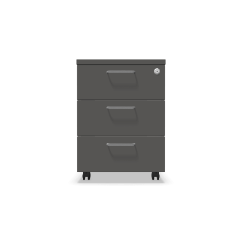 Мобилен контейнер с три чекмеджета Easy Space 3D, 430х600х600мм, ПДЧ 18 мм, тъмносив 1