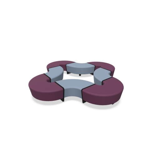 Модулна система Magnes II, Flower, 8 елемента, дамаска Xtreme(2)XR102/094, 2 цвята и черен MFC  — Joya.bg 1