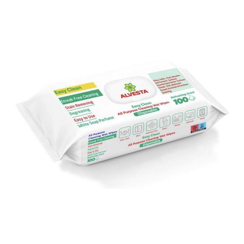 Мокри кърпи Alvesta XXL White soap, универсални, 21х24 см, 100 бр. — Joya.bg
