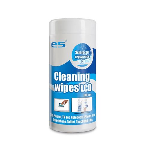 Мокри кърпи за екрани и офис техника E5, голяма туба, 100 бр. — Joya.bg