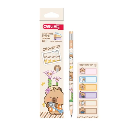 Молив с гума Deli Capypets EC090-HB, шестоъгълно тяло, HB