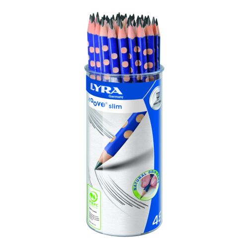 Моливи без гума LYRA Groove Slim Graphite, триъгълно тяло, грип зона, HB, 48 бр. в чашка 1
