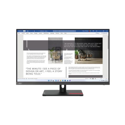 Монитор Lenovo ThinkVision S27i-30, 27&quot;, 6 ms, Flat, WLED, 1920x1080, AG, 2xHDMI, VGA, черен 1
