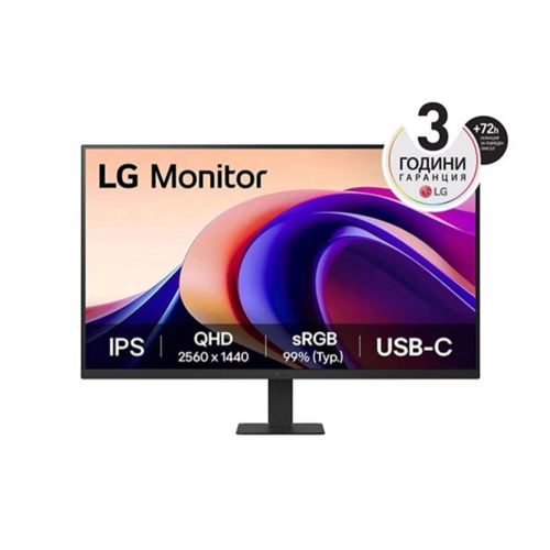 Монитор LG 32U631A-B, 31.5&quot;, IPS, 5ms, Flat, LED, QHD, 2560x1440, Anti-Glare, HDMI, USB-C, черен 1