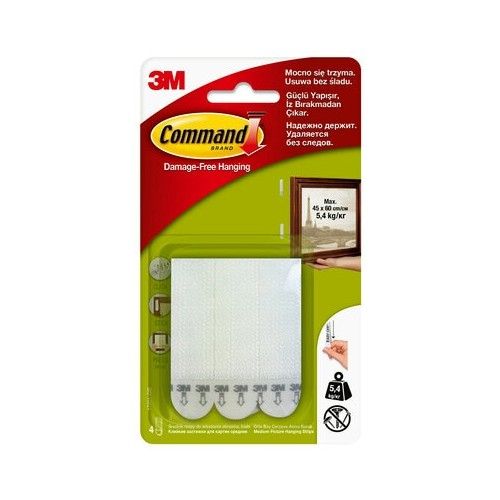 Монтажни ленти 3М Command, 170201-CIS, за картини, 70x19 мм, бели, 4 броя — Joya.bg