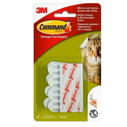 Монтажни ленти 3М Command, 17024-CIS, за плакати, 16x46 мм, бели, 12 броя — Joya.bg 1