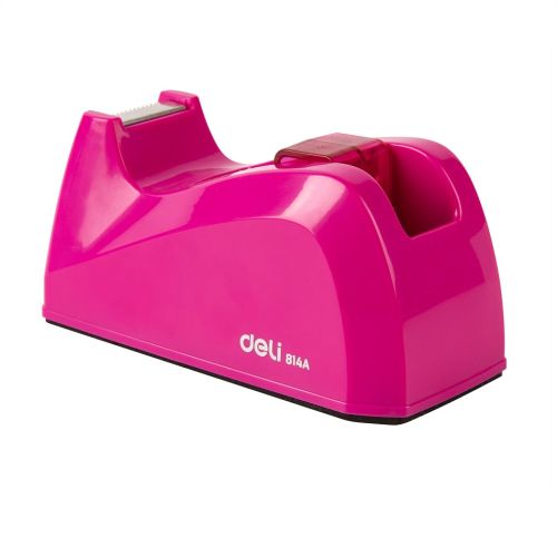 Настолен тиксодържач Deli Rio E814A, 120x57x60 мм, за ленти до 19 мм х 33 м, цикламен — Joya.bg 1