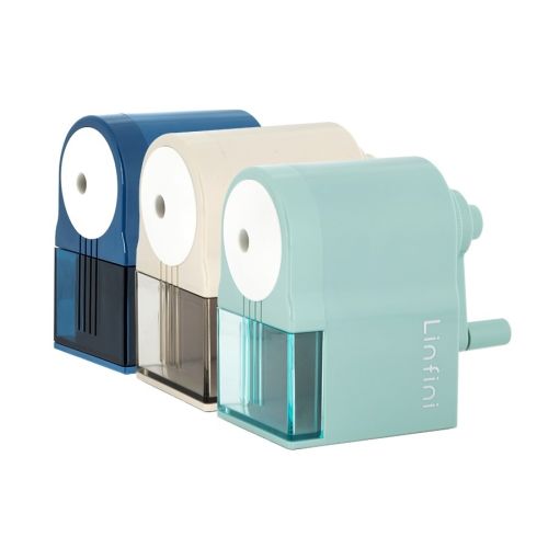 Настолна единична острилка с контейнер Deli Linfini EH502, ф 8 мм, 111х60х101 мм, бежова — Joya.bg 1