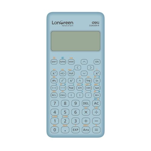 Научен калкулатор Deli LonGreen ED240-SR-R, 240 функции, 10+2 dgt, 160х74х16.4 мм, син — Joya.bg