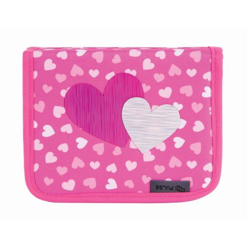 Несесер без пълнеж PULSE Shiny Heart, едно отделение и два капака, розов — Joya.bg 1
