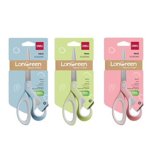 Ножица Deli LonGreen, EM642, 180 мм, ергономични грип дръжки — Joya.bg 1