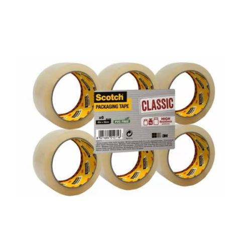 Опаковъчна лента Scotch, прозрачнa, хотмелт, 50 мм x 48 м, 6 бр. — Joya.bg 1