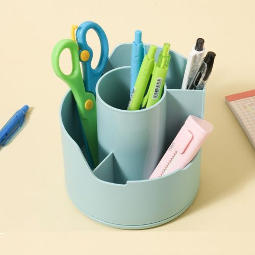 Органайзер за бюро Deli LonGreen, EZ417, 4 отделения, въртящ се, 125х125х114 мм, син — Joya.bg 1