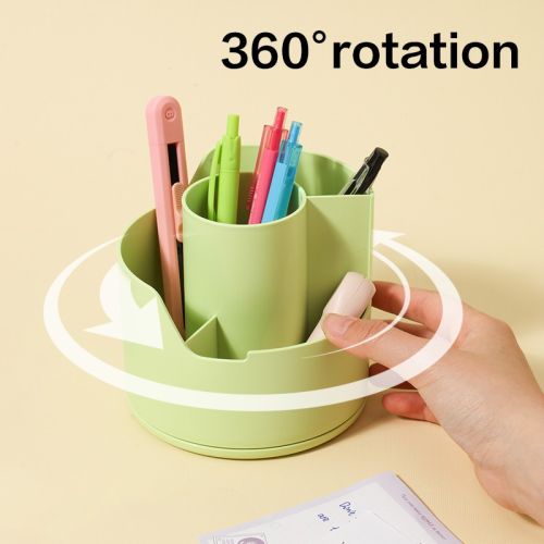 Органайзер за бюро Deli LonGreen, EZ417, 4 отделения, въртящ се, 125х125х114 мм, зелен — Joya.bg 1