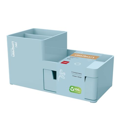 Органайзер за бюро Deli LonGreen, EZ419, 4 отделения, 172х88х90 мм, син 1