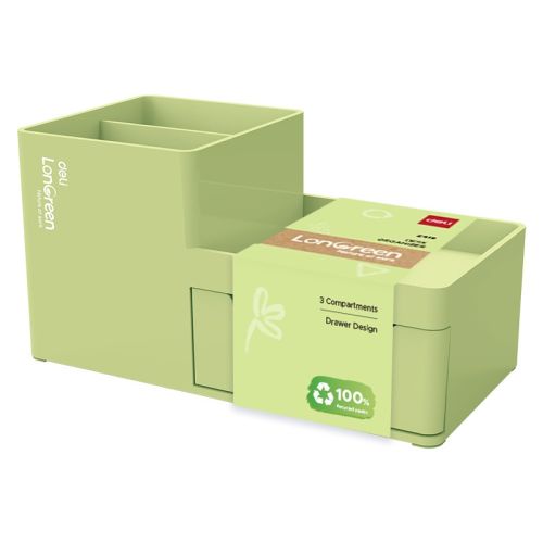 Органайзер за бюро Deli LonGreen, EZ419, 4 отделения, 172х88х90 мм, зелен — Joya.bg 1