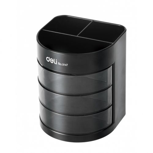 Органайзер за бюро Deli Multi, E9147, 6 отделения, 85x83x103 мм, черен — Joya.bg 1