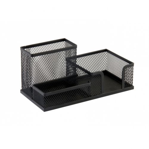 Органайзер за бюро Deli Quali Metal, E9175, 3 отделения, 200х100х98 мм, метална мрежа, черен — Joya.bg 1