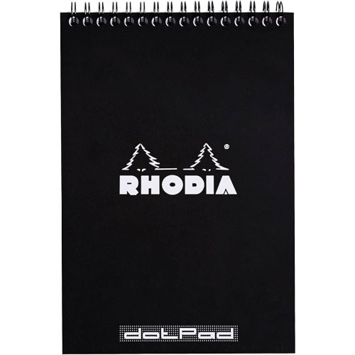 Пад със спиралаRHODIA Black 165039C, А5, 80 л., офсет с точки 80 г, микроперфорация