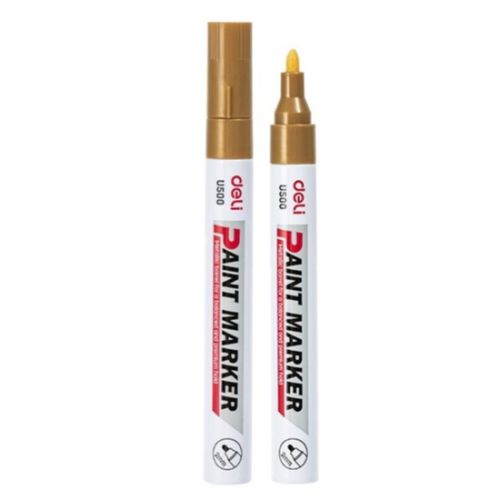 Paint маркер Deli EU500-GD, объл връх 2 мм, златен — Joya.bg 1