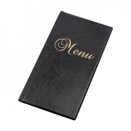Папка меню Panta Plast, 1/2A4, eco кожа, 6 джоба, черна — Joya.bg