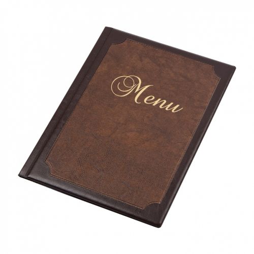 Папка меню Panta Plast, A4, винил, 6 джоба, черна+кафяво — Joya.bg